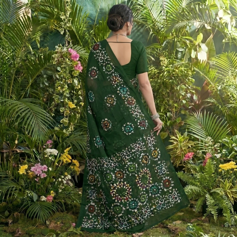 best mul mul green saree