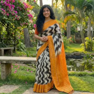 mul mul saree yellow design