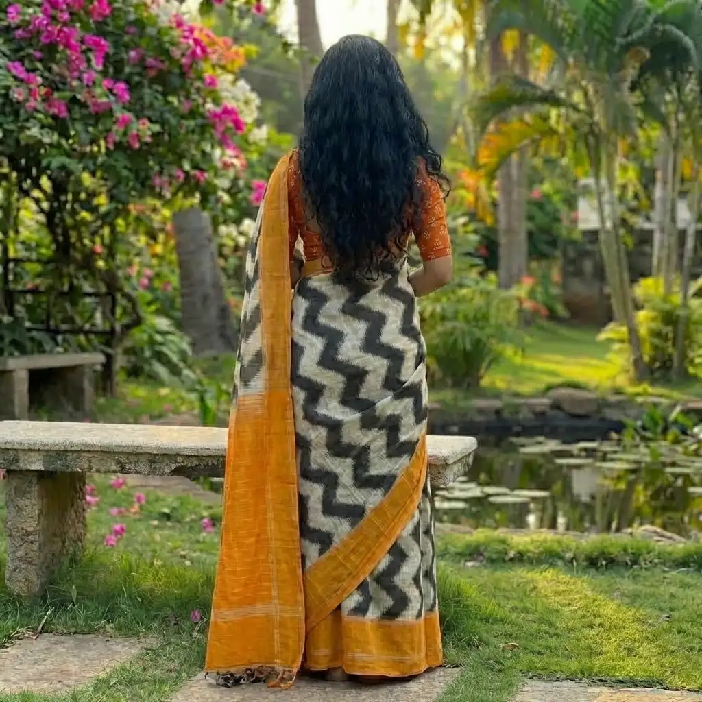 mul saree yellow design