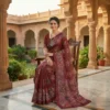 mulmul saree maroon colour
