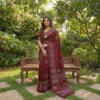 mulmul saree maroon colour