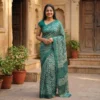 mul mul silk saree green